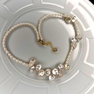 Handmade Freshwater Keshi Pearl Necklace Simple Elegant